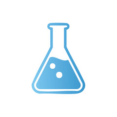 Illustration of Beaker with Liquid and Bubbles Chemical Experiment Icon