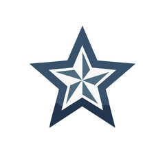 Obraz premium Isolated blue star design element, five point star shape icon, geometric star outline, vector graphic illustration