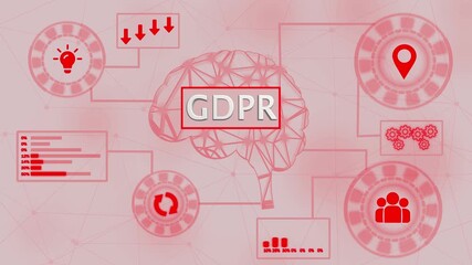 GDPR concept with interconnected icons representing data privacy and digital compliance GDPR General Data Protection Regulation - Powered by Adobe