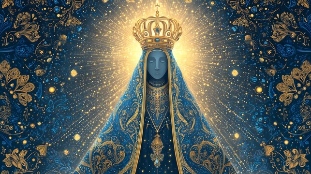 Mystical Virgin of Aparecida – Radiant Spiritual Glow