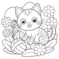 cat with flowers