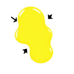 Photo of yellow irregularly shaped blob isolated on transparent background