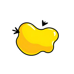 Photo of yellow irregularly shaped blob isolated on transparent background