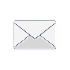 Vector illustration of a closed envelope with a grey and white design.