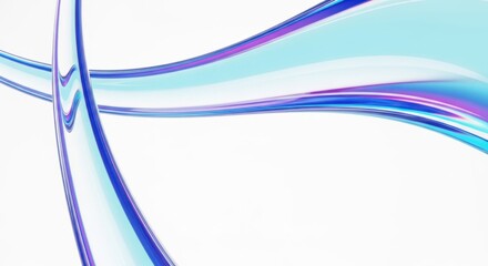 Abstract flowing blue and purple waves on a white background