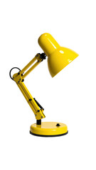 A bright yellow desk lamp, angled