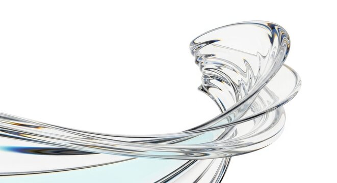 Dynamic clear water splash frozen in motion against a white background