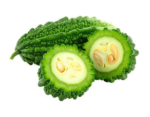 Fresh Bitter Melon halves, whole