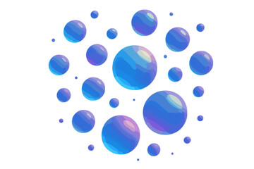 Smooth gradient shifting multiple upward glowing each vector bubbles illustration colorful