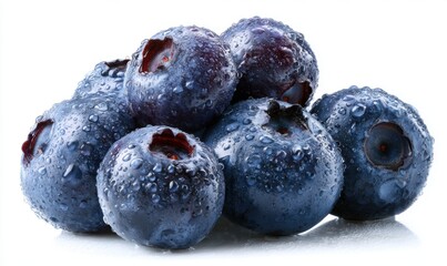 Fresh blueberries, a vibrant and healthy fruit, ready to eat, close up view.