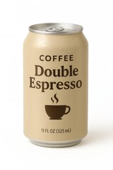 Rendering of Fake Ready to Drink Espresso Can Isolated on Blank White Background Double