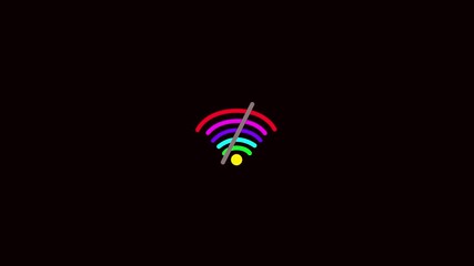 Animated fade wave wifi signal icon motion graphic overlay loop on transparent background . Wifi icon symbolizing internet access. - Powered by Adobe