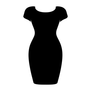 Elegant black dress with a classic silhouette and short sleeves design