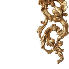 Ornate gold baroque scrollwork with leaves flourish