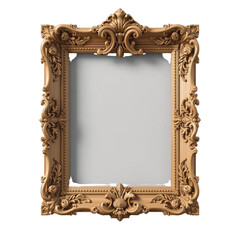 Ornate carved wooden picture frame with floral motifs