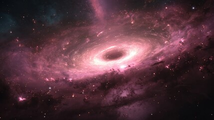 Mesmerizing pink galaxy swirls with bright stars and cosmic dust creating a stunning, awe inspiring celestial backdrop for your projects.