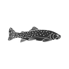 Cutthroat Trout Greenback Icon Silhouette Illustration. State Symbol Clip Art Vector Graphic Doodle Sketch Black Sign.