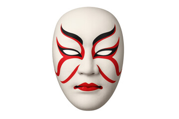 Traditional japanese kabuki mask with kumadori makeup