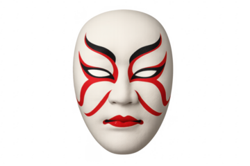 Traditional japanese kabuki mask with kumadori makeup