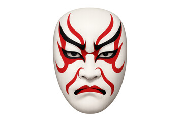 Japanese kabuki theater mask kumadori makeup transparent background