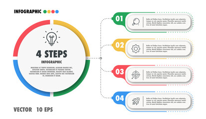 4 steps infographic vector template trendy style for presentation, banner, flow chart, web site, diagram, workflow layout, info graph 10 eps