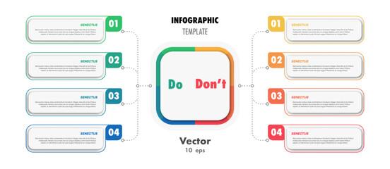 Do and dont infographic template 3D modern style for presentation vector 10 eps