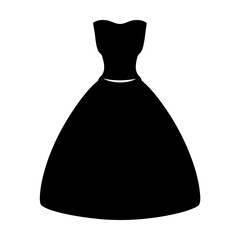 Elegant black silhouette of a vintage ball gown with a sweetheart neckline
