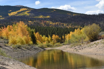 Autumn reflections in the mountains 