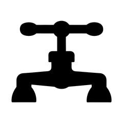Silhouette of a minimalist water tap with a knob handle design
