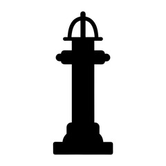 Silhouette of a traditional fire hydrant representing safety and community infrastructure