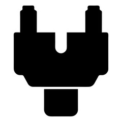 Schematic illustration of a twin spark ignition coil assembly in black
