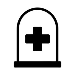 A simple black and white image of a medical symbol or icon