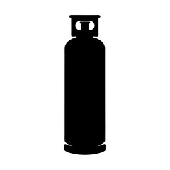 Monochromatic silhouette of a compressed gas cylinder for fuel storage safety