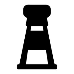 A minimalistic vector graphic of an abstract stool in solid black