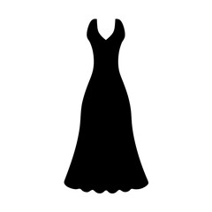 Elegant black formal dress with a Vneck and flared skirt silhouette