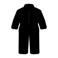Naklejka premium Black jumpsuit with short sleeves and full body, creating a bold silhouette
