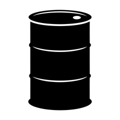 Stylized black oil barrel symbol with banded design and filler opening
