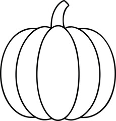 Vector art of black and white outline drawing of a pumpkin