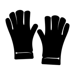 Black Pair of Gloves Icon Ready for Winter Weather Protection Vector