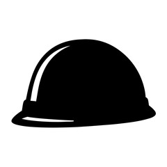 Stylized black silhouette illustration of a classic construction worker's hard hat