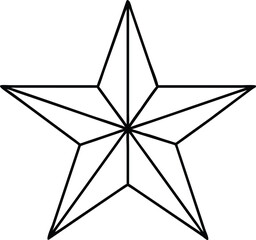 Obraz premium Vector art of a simple black and white outline drawing of a fivepointed star
