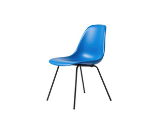 Modern Blue Plastic Chair with Black Legs for Stylish Interiors