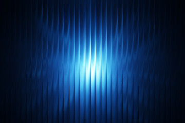 Abstract blue background with vertical glowing stripes and a central light flare for futuristic technology design