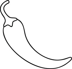 Vector art of outline of a chili pepper