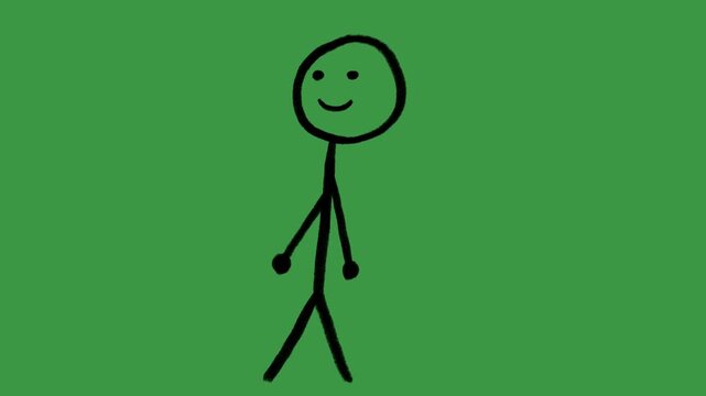 Hand-Drawn Stick Figure Flipping Off Gesture Animation on Green Screen | Offensive Funny Reaction