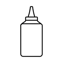 Sauce Bottle Outline Line Art Vector