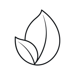 Tea Leaf Outline Line Art Vector
