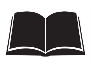 open book with blank pages silhouette  vector.