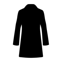 Black silhouette of a classic overcoat or jacket with long sleeves