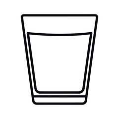Whiskey Glass Outline Line Art Vector